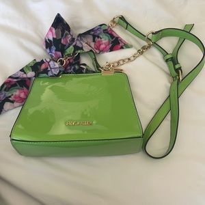 Lime patent leather cross body/detachable strap
